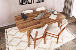 Hanah Home Inci 1141 Mesa de comedor extensible Nogal